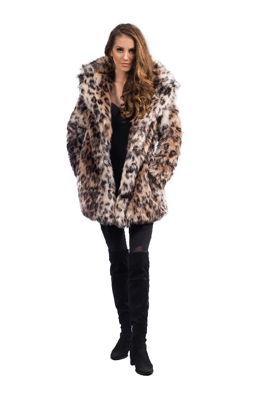 Women's Short Duchess Coat in ""Cheetah""