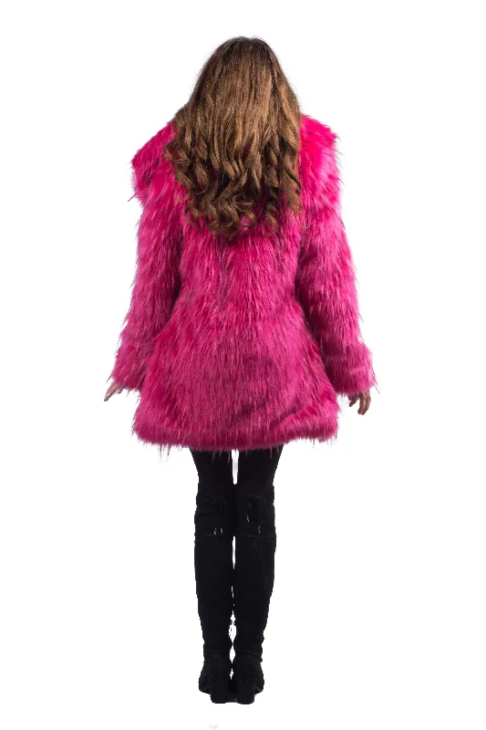 Women's Short Duchess Coat in ""Pink Flamingo""