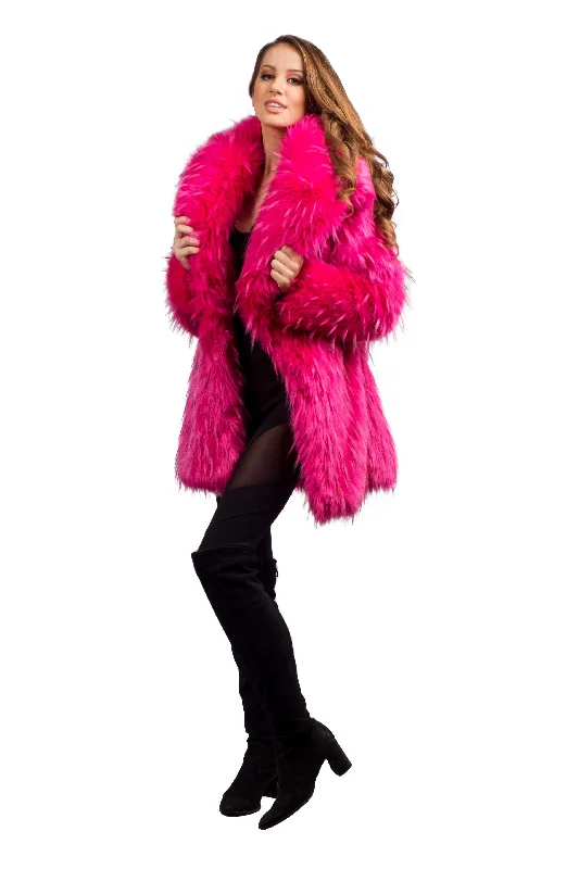 Women's Short Duchess Coat in ""Pink Flamingo""