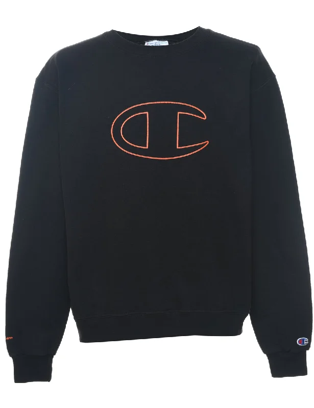 Champion Black & Orange Contrast Sweatshirt - M