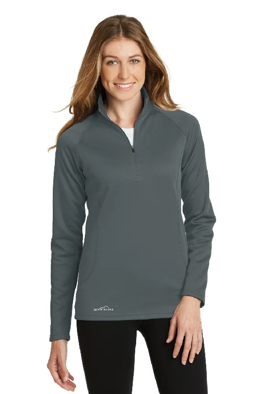 Eddie Bauer Womens Smooth Fleece 1/4 Zip Sweatshirt - Iron Grey