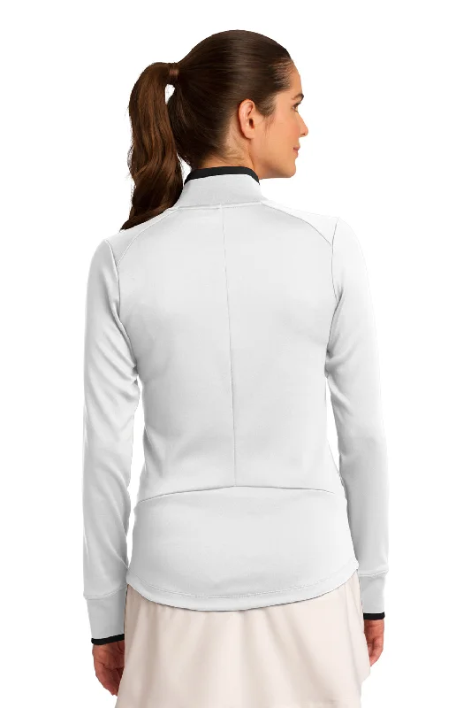 Nike Womens Dri-Fit Moisture Wicking 1/4 Zip Sweatshirt - White/Black