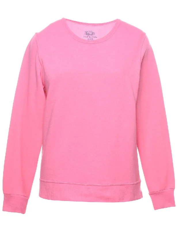 Pale Pink Plain Sweatshirt - L