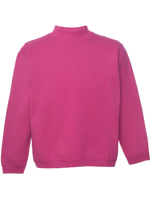 Pink Plain Sweatshirt - L