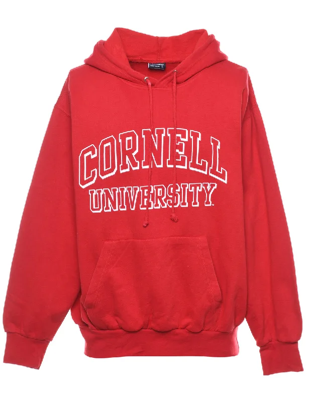 Red Cornell University Hoodie - L