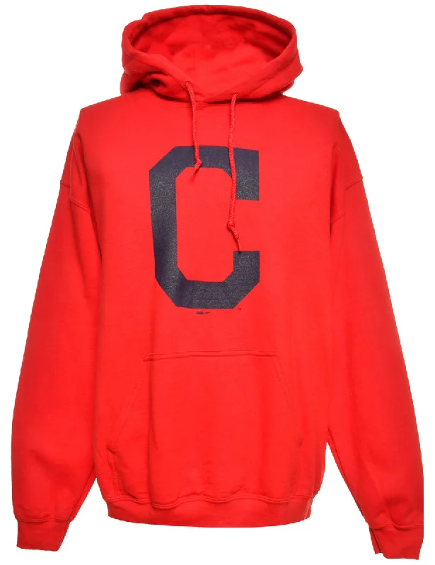 Red Printed Hoodie - L