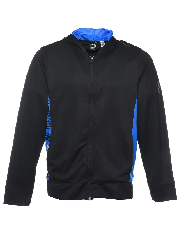 Reebok Hooded Black & Blue Track Top - M