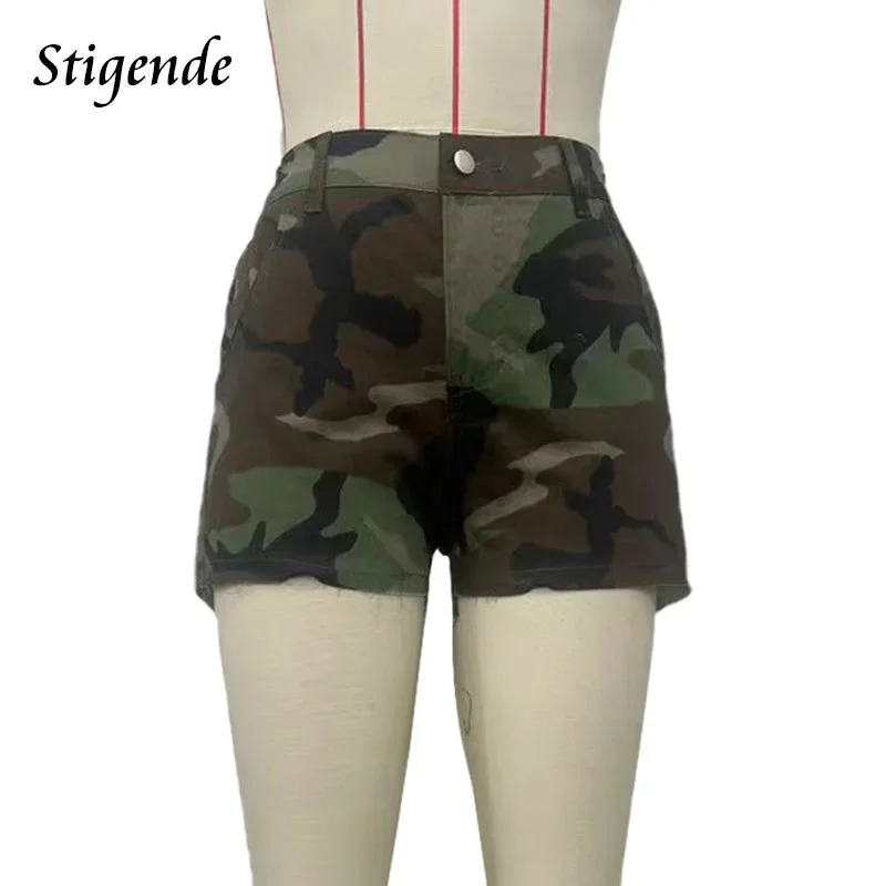 FZ Women's Thin Elastic Waist  Camouflage Shorts