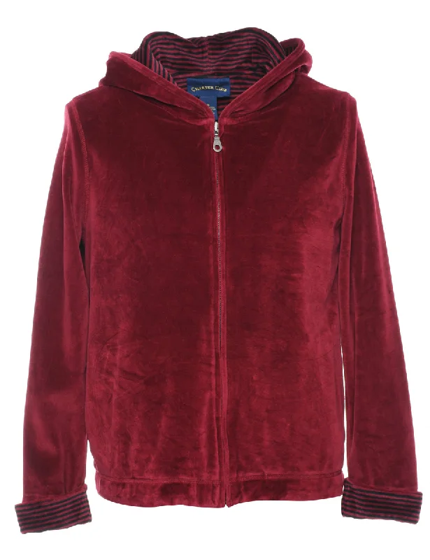 Velvet Hooded Sweatshirt - M