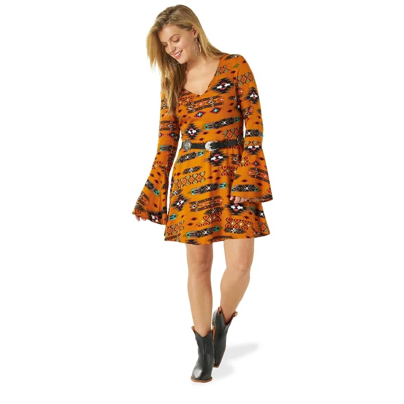 Wrangler Retro Women's Punchy Peekaboo Back Southwestern Dress