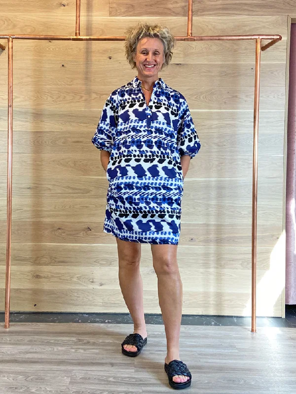 Emme Marella Calipso Printed Dress Navy