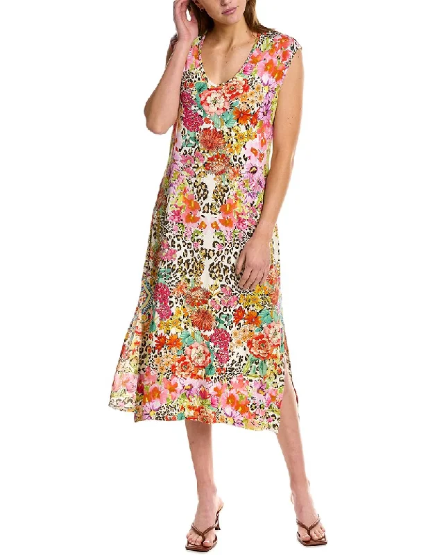 Johnny Was Wild Garden High Slit Knit Dress