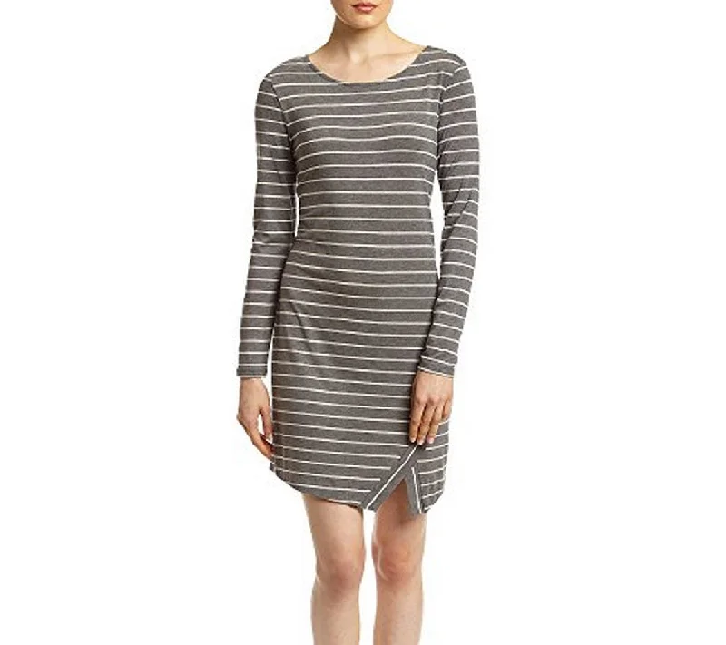 Kensie Junior's Striped Asymmetrical Hem Dress, Grey, L