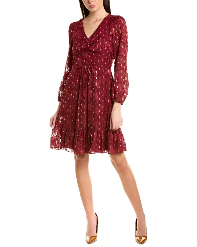 London Times Bishop Sleeve A-Line Dress