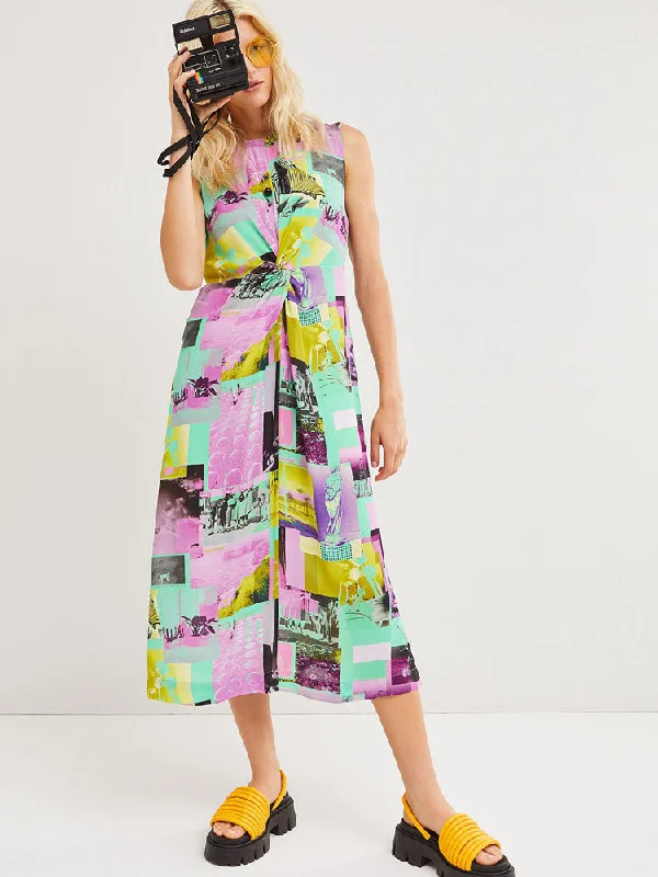 Ottod'ame Printed Dress Mint