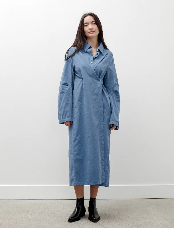 Machine Dress Antique Blue Peached Cupro