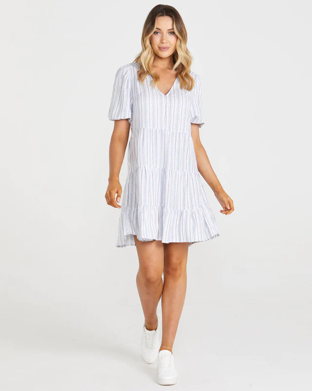 SASS LILLIAN TIERED DRESS PASTEL STRIPE