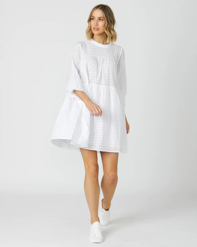 SASS WHITNEY DRESS WHITE