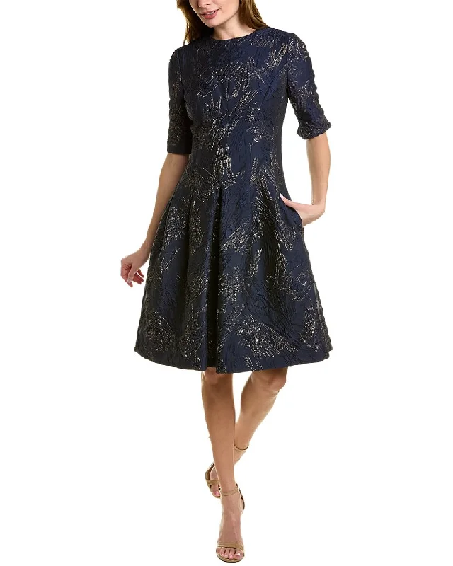 Teri Jon by Rickie Freeman Jacquard A-Line Dress