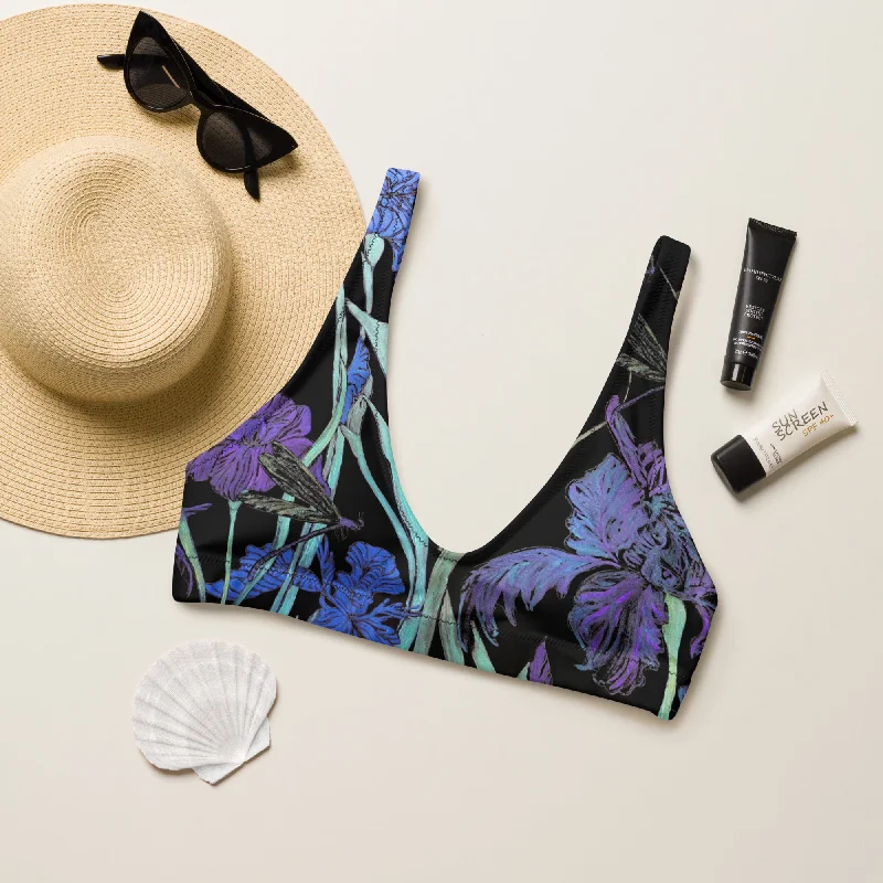 Bikini Top-Night Irises Solid color bikini set, Sleek, Trendy, Comfortable