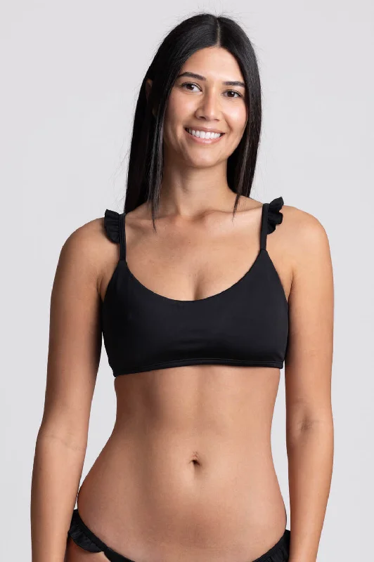 Donna Bikini Top - Black Sporty bikini bottom, Active, Comfortable, Trendy