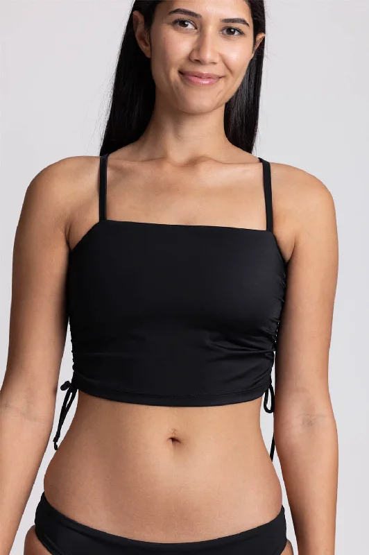 Maggie Bikini Top - Black Ribbed top bikini, Textured, Comfortable, Chic
