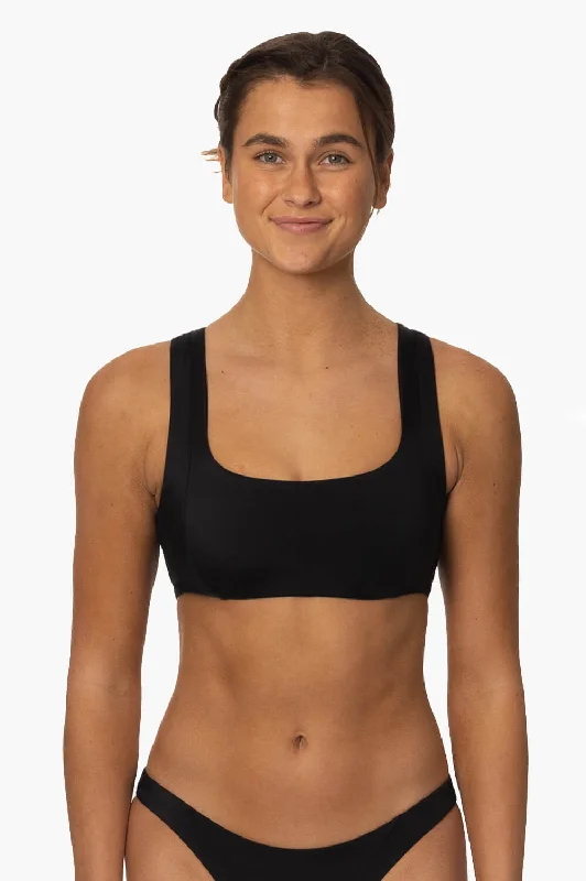 Paige Bikini Top - Black Scalloped bikini bottom, Feminine, Chic, Trendy