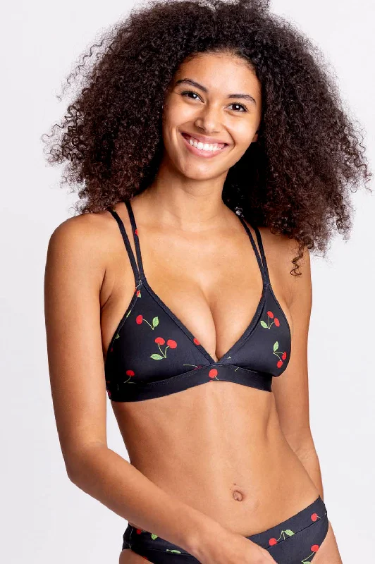 Shara Bikini Top - Cherries Frill bikini top, Feminine, Trendy, Sexy