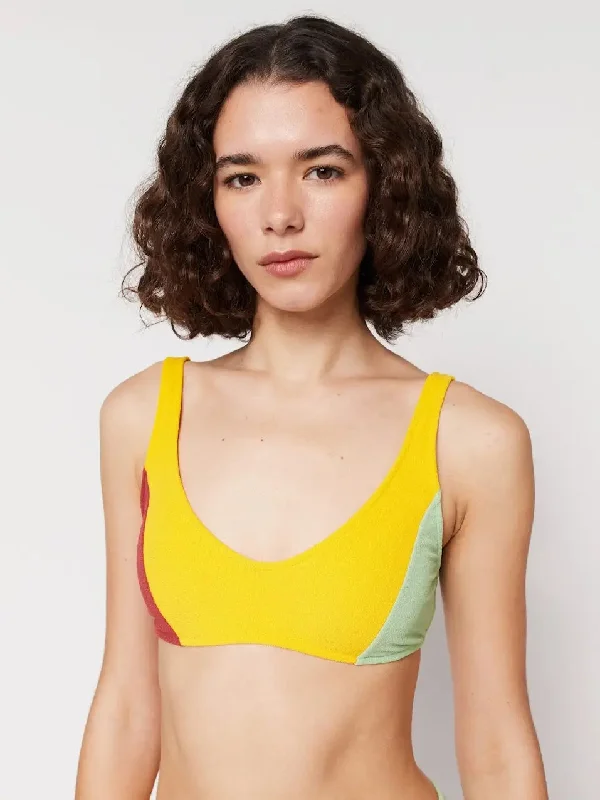 Color Block Terry Bikini Top Woman Floral bikini set, Feminine, Comfortable, Sexy