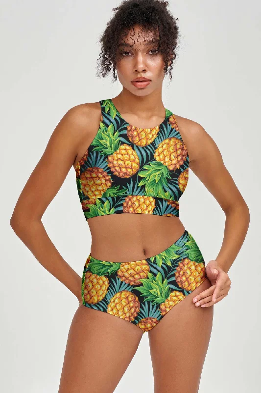 Endless Summer Carly Green Tropical High Neck Crop Bikini Top - Women Sport bikini, Activewear, Comfortable, Trendy Endless Summer Carly Green Tropical High Neck Crop Bikini Top - Women Sport bikini, Activewear, Comfortable, Trendy