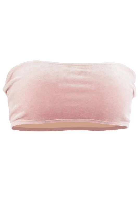 Giovanna Strapless Bikini Top Blush Velvet Solid color bikini, Sleek, Minimalist, Comfortable Giovanna Strapless Bikini Top Blush Velvet Solid color bikini, Sleek, Minimalist, Comfortable