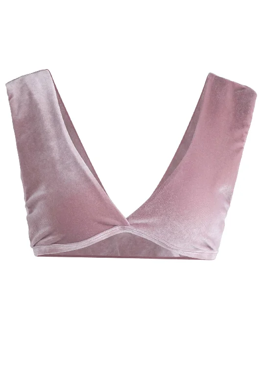Jenna Bikini Top Blush Velvet Bikini with tassel trim, Fun, Sexy, Trendy