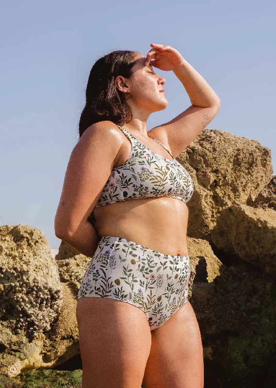 Paloma Herboria High Waist Bikini Bottom One-shoulder bikini top, Elegant, Sexy, Stylish