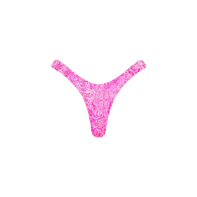 Retro Y Thong Bikini Bottom - Rose Quartz Padded bikini, Comfortable, Supportive, Trendy