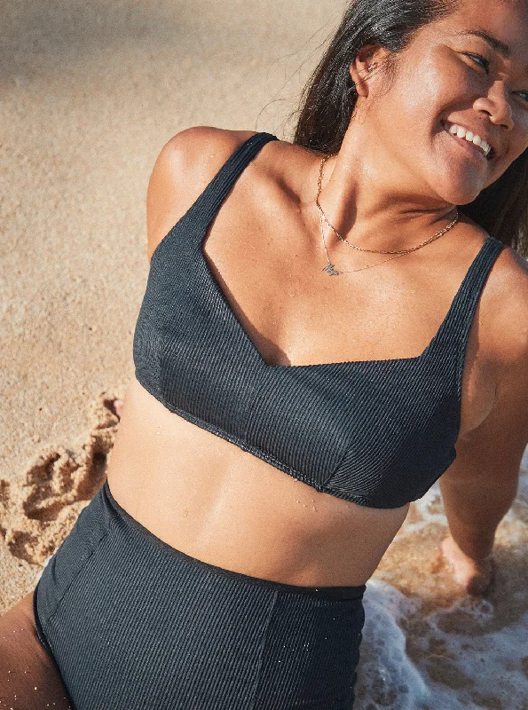 Roxy Love The Sun Ray Bikini Top - Anthracite Side tie bikini bottom, Adjustable, Sexy, Comfortable