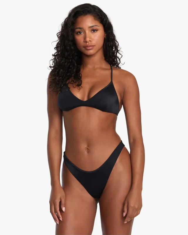Solid Triangle Crossback Bikini Top Bikini with straps, Adjustable, Sexy, Trendy
