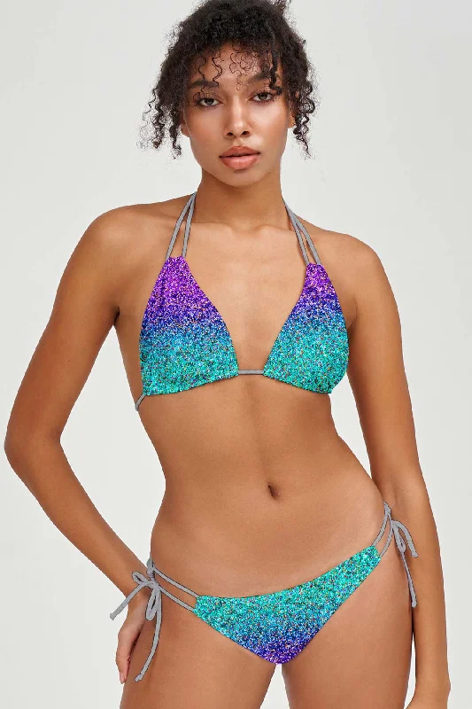 Ultraviolet Sara Purple Glitter Strappy Triangle Bikini Top - Women Sexy bikini, Summer wear, Fashionable, Comfortable Ultraviolet Sara Purple Glitter Strappy Triangle Bikini Top - Women Sexy bikini, Summer wear, Fashionable, Comfortable