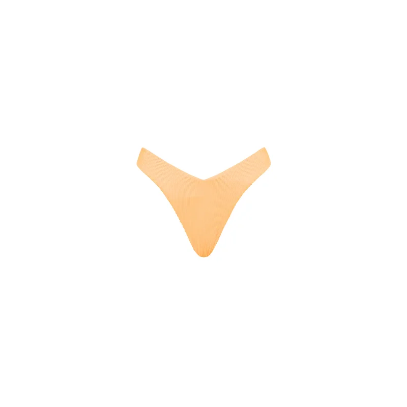 Y Cheeky Bikini Bottom - Mango Ribbed Bottomless bikini, Sexy, Minimalist, Trendy